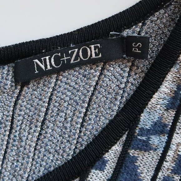 NIC + ZOE Black Grey Blue Navy Knit Sleeveless Fit & Flare Elastic Tank Dress SP - Picture 6 of 10